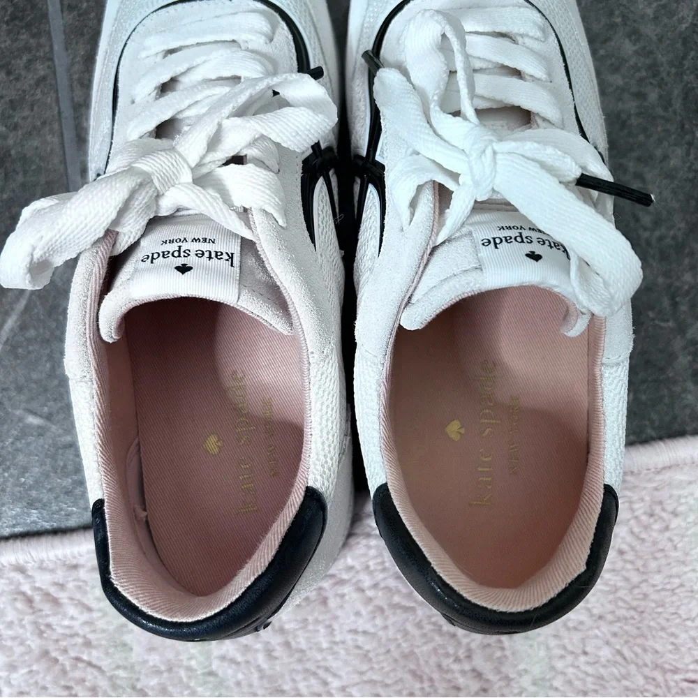 Kate Spade White and Black Brigitte Runner Tennis Shoe Size 7.5 B Retro Style - Picture 8 of 15